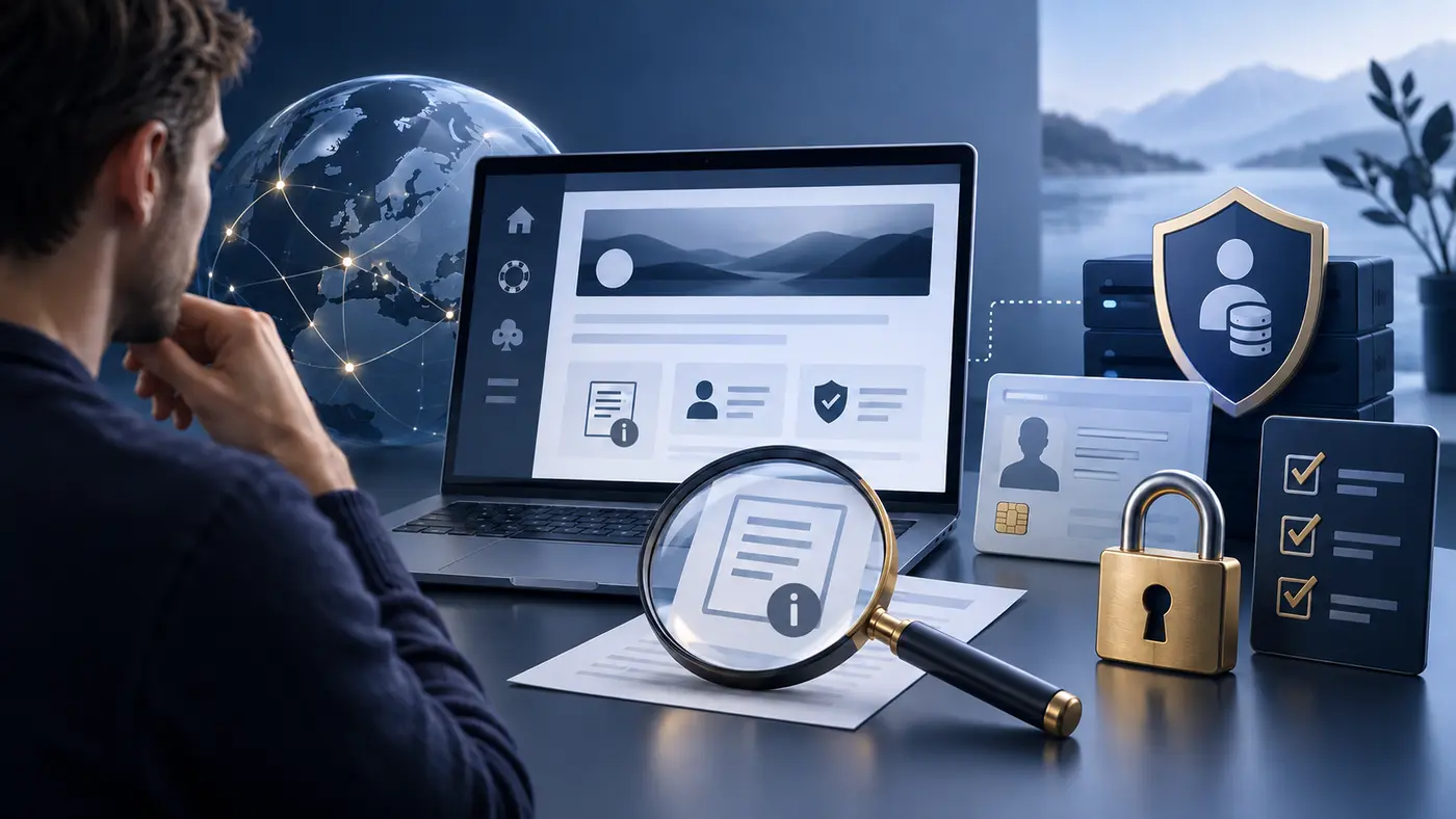 Kontroll av casinoets operatør, lisensopplysninger, KYC og datasikkerhet